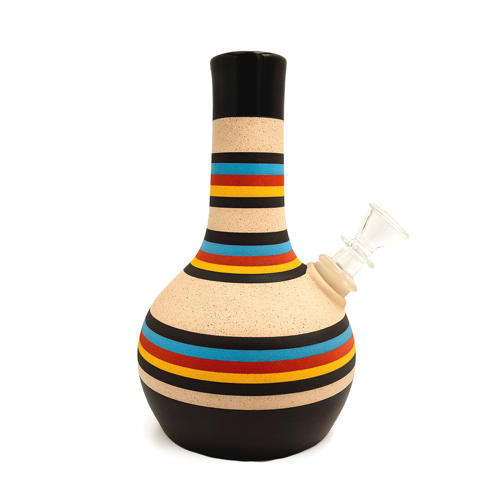 Swazi colorful striped ceramic bubble vase bong – Online Smoke and Vape