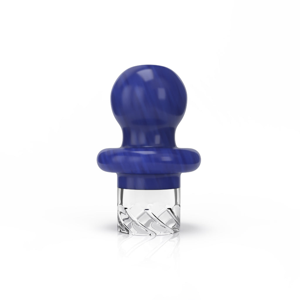 Dark blue glass Button Top Vortex spinner carb cap – Online Smoke and Vape