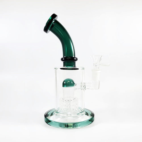 Dark green 8-inch triple-stack honeycomb perc dab rig, 14mm female – Online Smoke and Vape