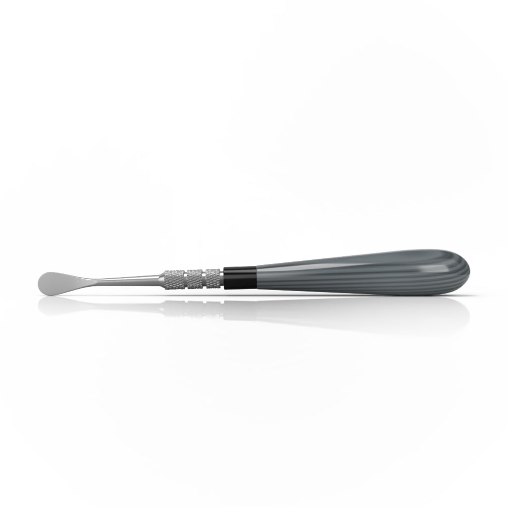 Gray glass-handle steel round-tip classic dab tool – Online Smoke and Vape