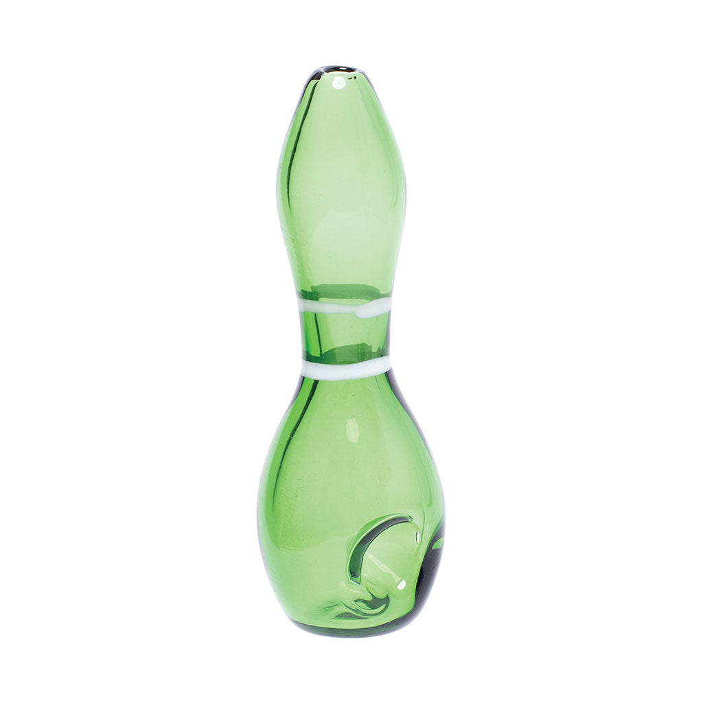Green bowling pin glass hand pipe – Online Smoke and Vape