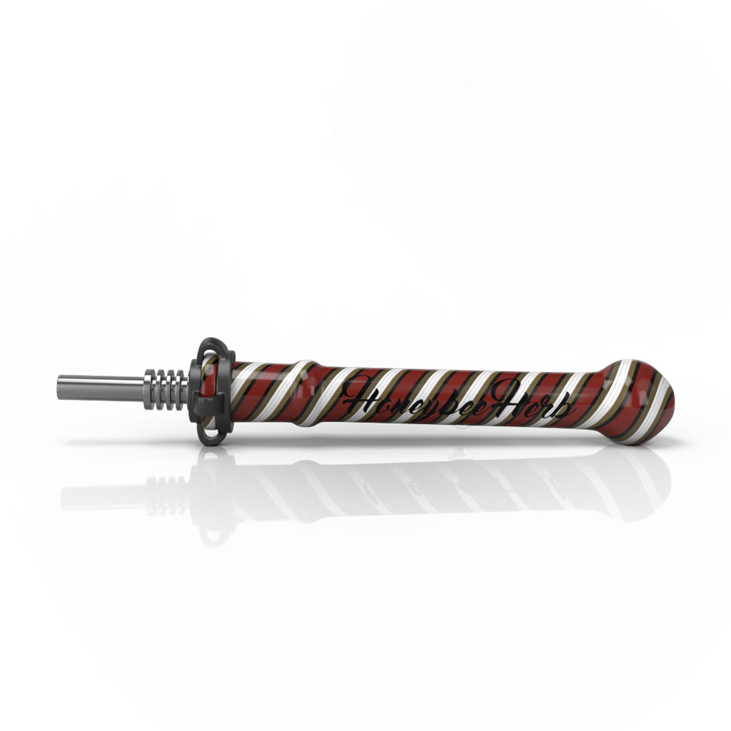 Green and red twist Candy Pop nectar collector, horizontal view – Online Smoke and Vape