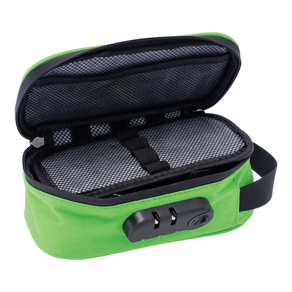 Greenery smell-proof bag, inside divider view – Online Smoke and Vape