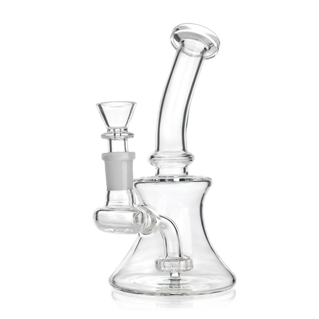 7.5" Hourglass Showerhead Perc Dab Rig | Green Flower