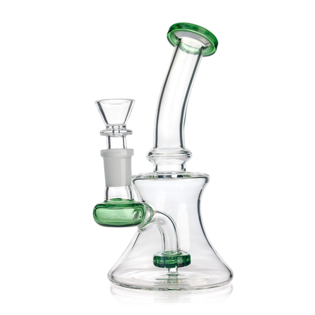 7.5" Hourglass Showerhead Perc Dab Rig | Green Flower