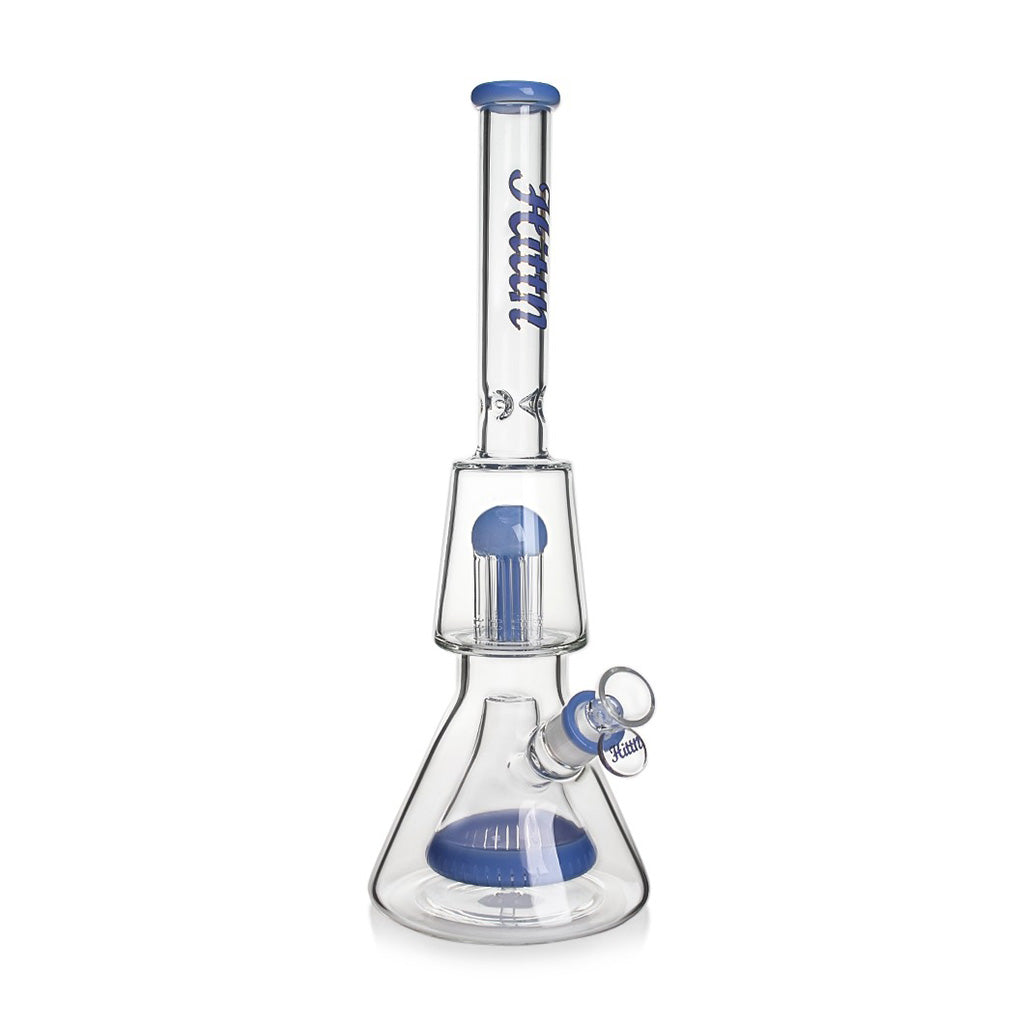 Hittn 8-arm Tree & Pyramid Double Perc Beaker Bong