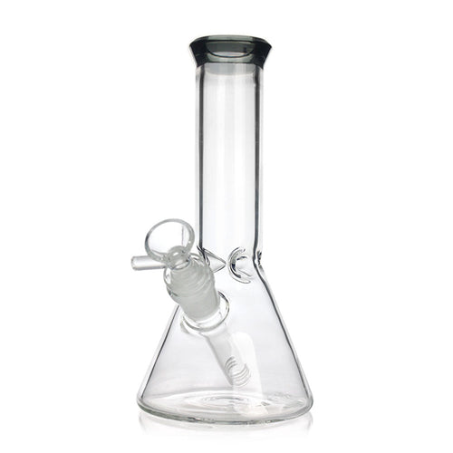 Black color-tip clear glass 8-inch beaker bong, 14mm female – Online Smoke and Vape