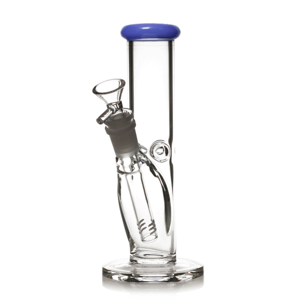 Milk blue color-tip 8-inch straight tube bong, 14mm female – Online Smoke and Vape