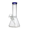 Navy color-tip clear glass 8-inch beaker bong, 14mm female – Online Smoke and Vape