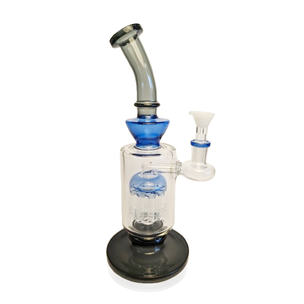 Green Flower Tree Perc Bent Neck Bong - 14mm Female Water Pipe