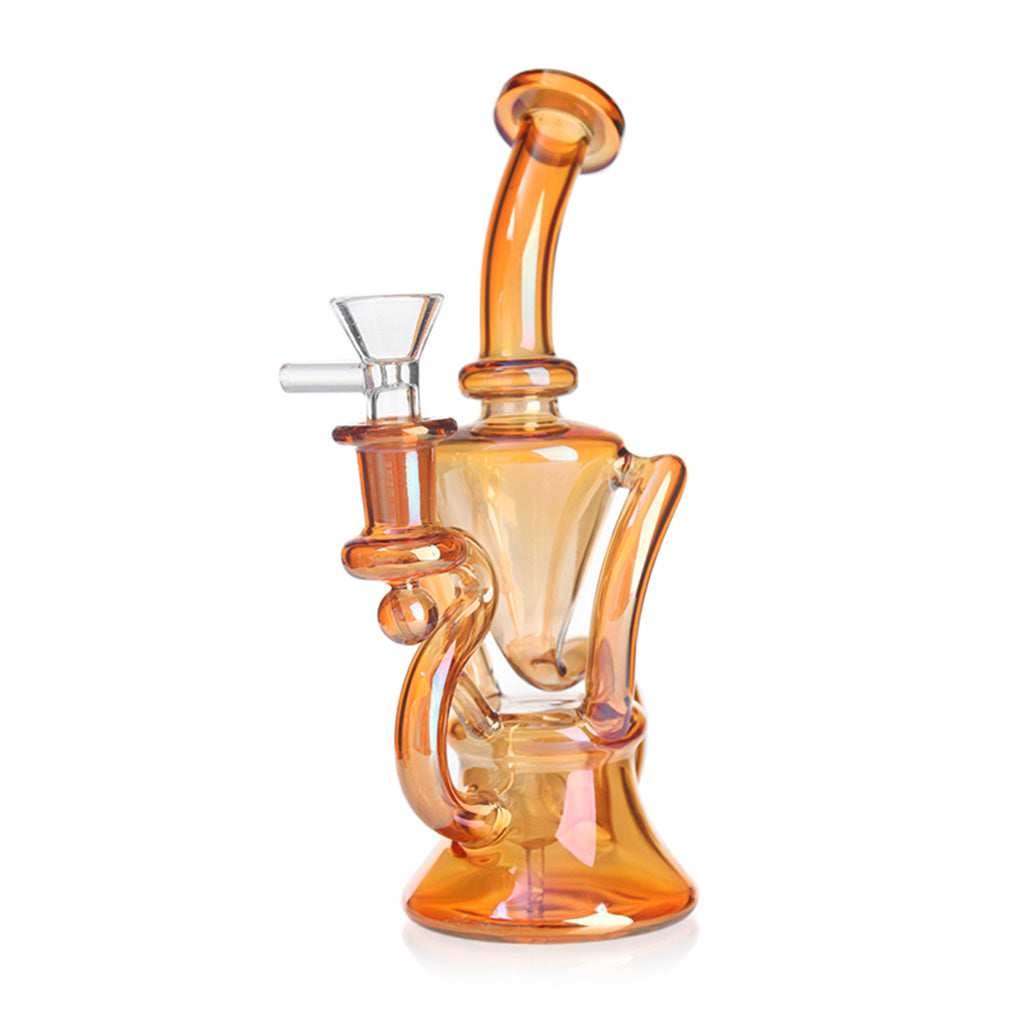 Small Bent Neck Recycler Rig - Green Flower Torrent 14mm