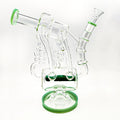 Green Flower Dual Coil Recycler Rig 14mm - Smooth Hits