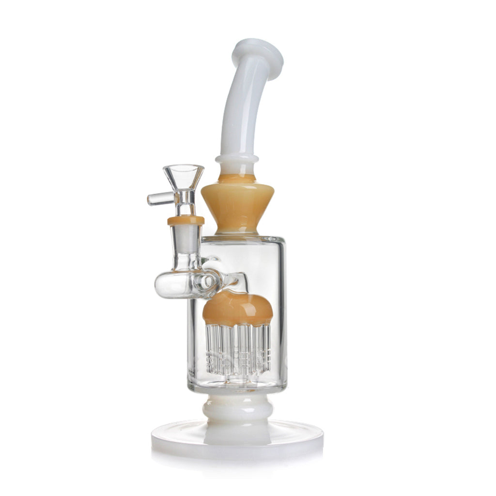 Green Flower Tree Perc Bent Neck Bong - 14mm Female Water Pipe