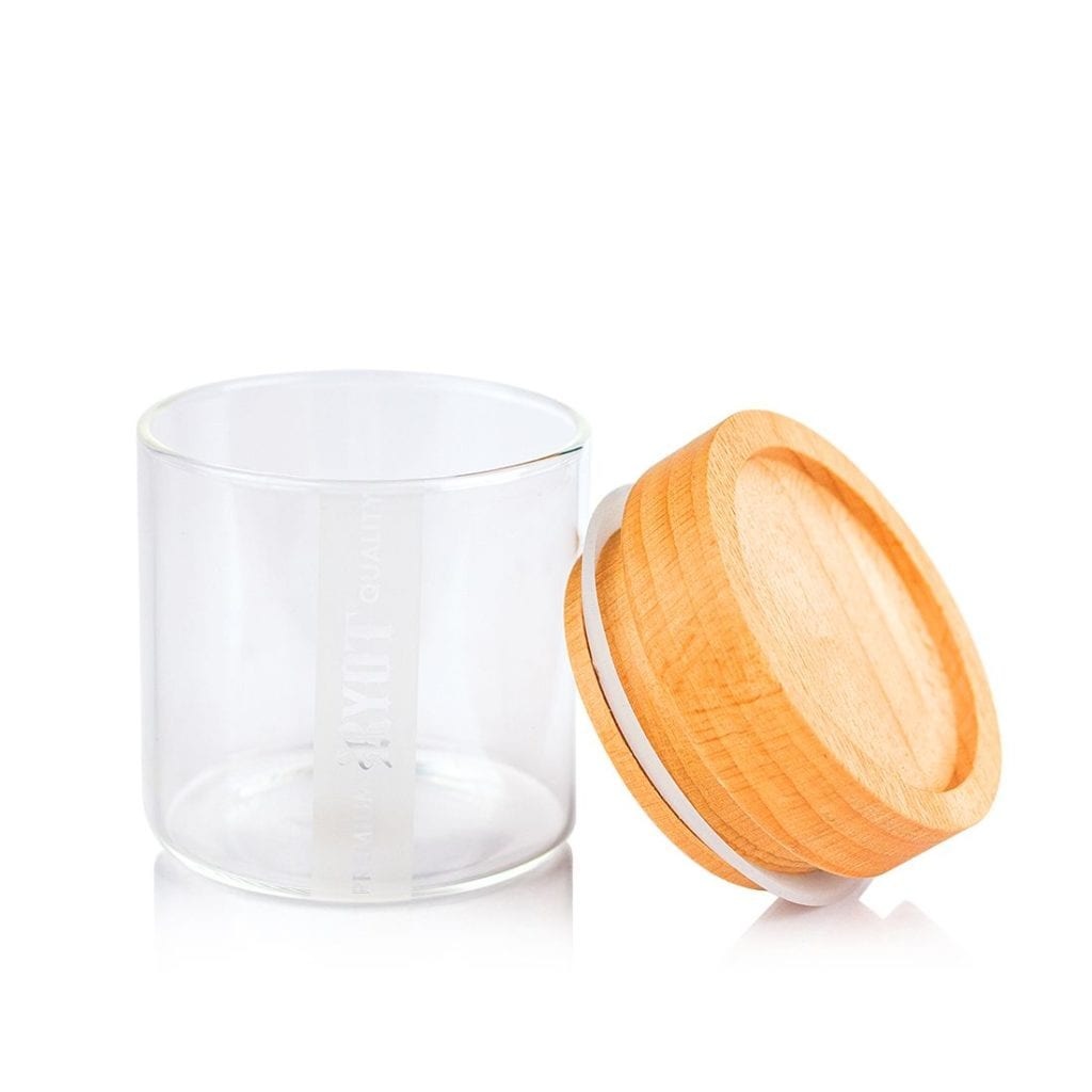 RYOT clear glass storage jar, alternate view – Online Smoke and Vape
