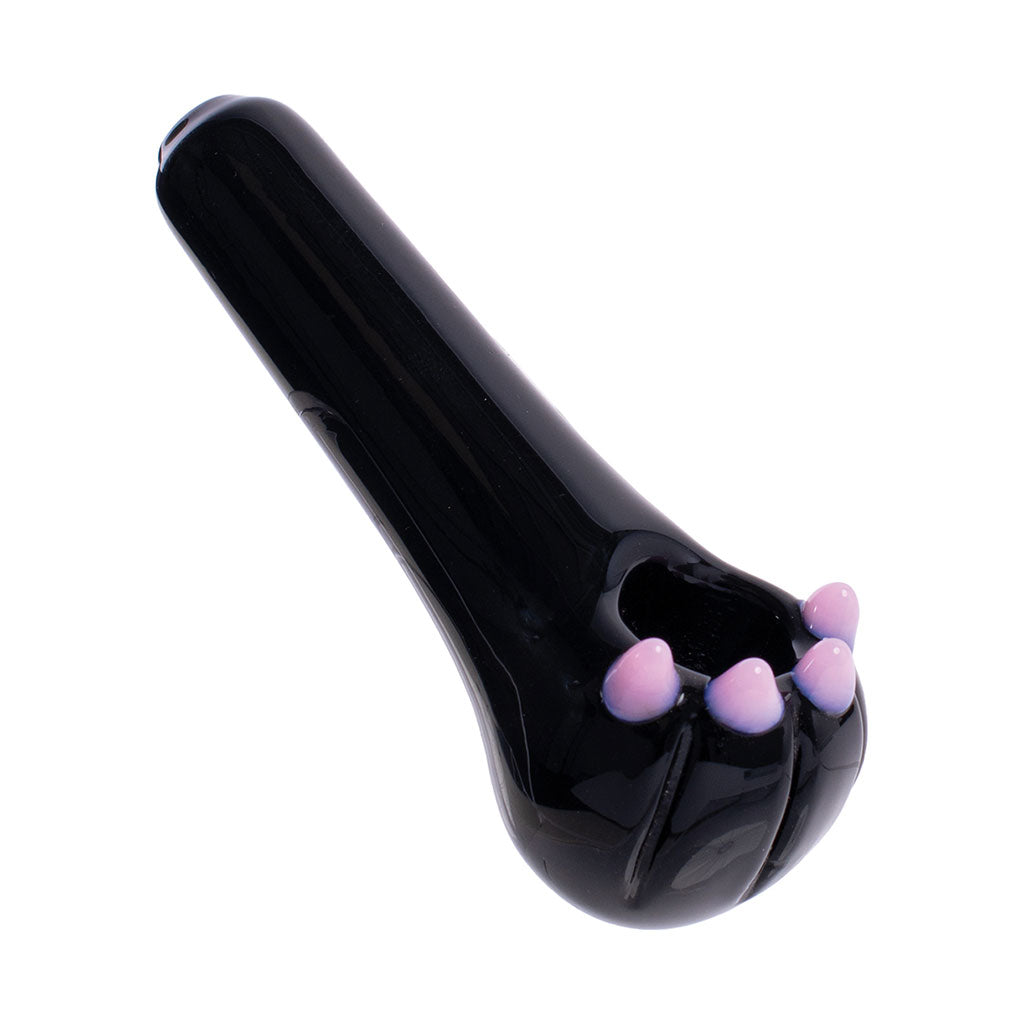 Jade black cat paw glass hand pipe, compact design – Online Smoke and Vape