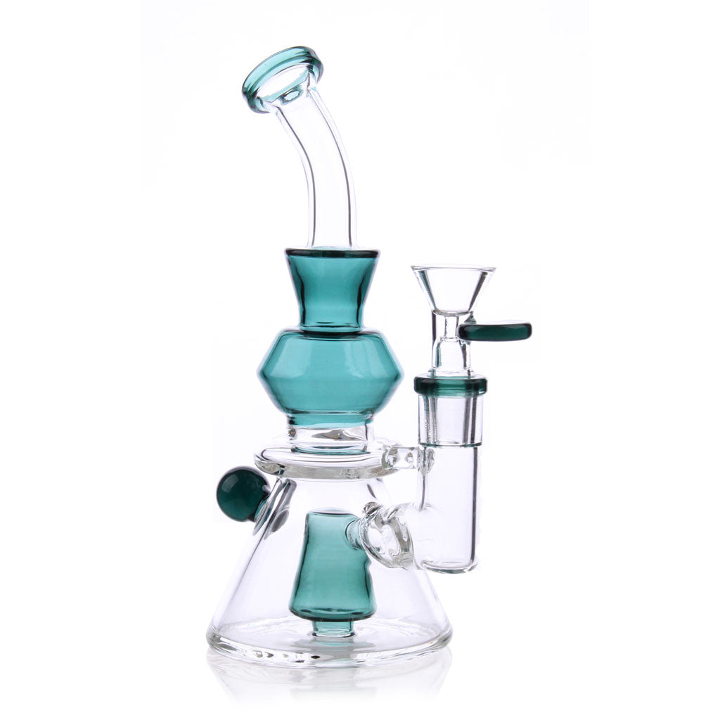 Light sea green glass 7-inch beaker-style dab rig, 14mm female – Online Smoke and Vape