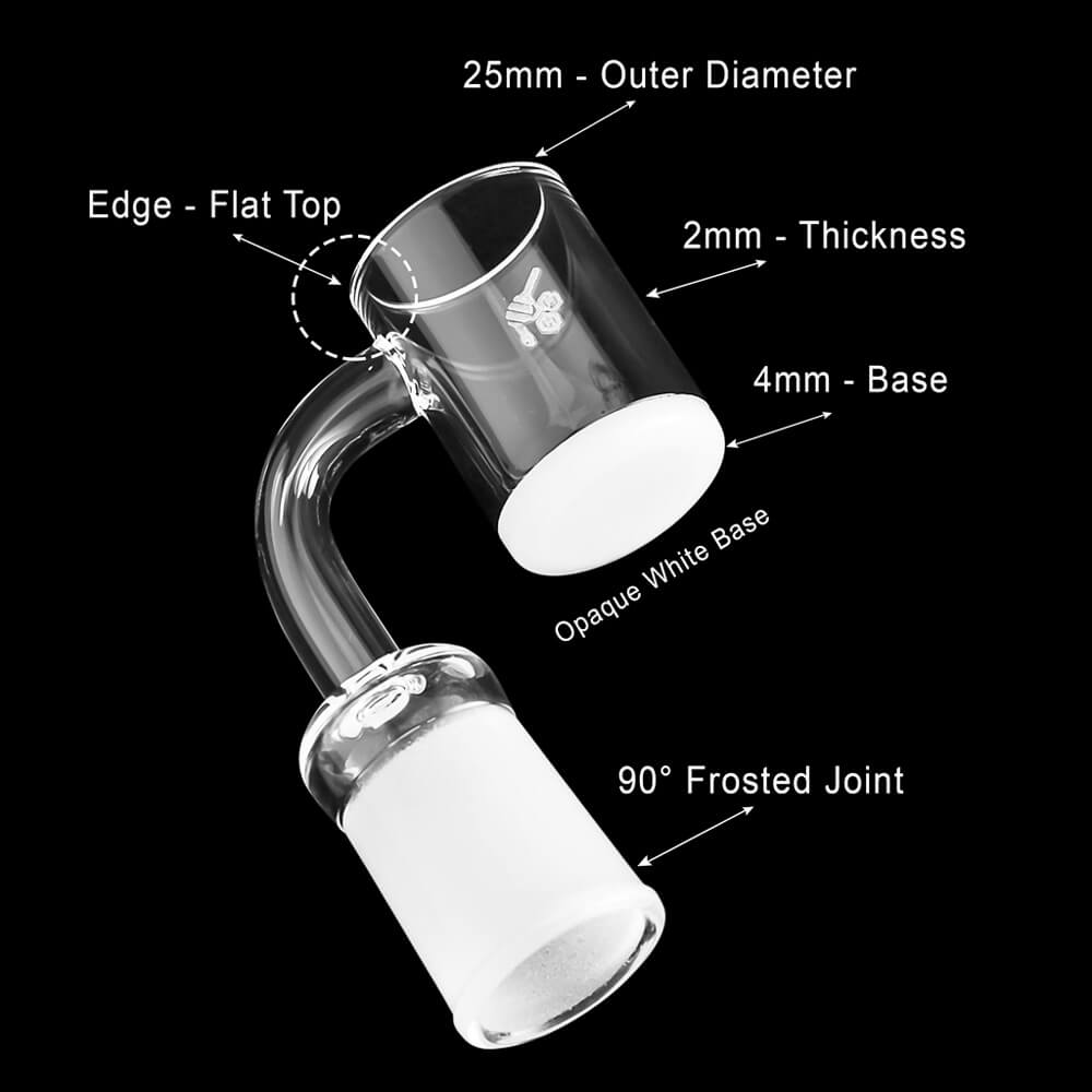 25mm Opaque Bottom Quartz Banger 90° | Honeybee Herb