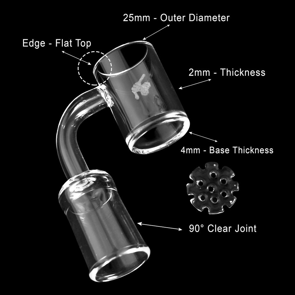 25mm Honey Disc Quartz Banger 90° | Flat Top Insert Banger