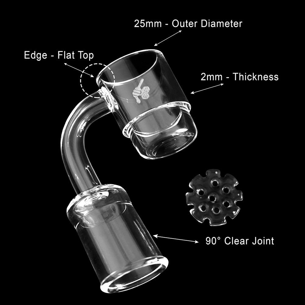 25mm Honey Disc Deep Dish Quartz Banger 90° | Honeybee Herb