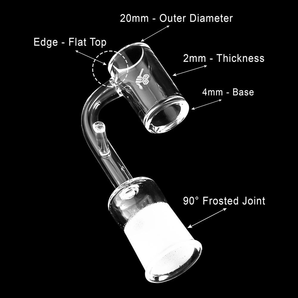 20mm Enail Banger 90° - Flat Top Quartz Bucket | Honeybee Herb
