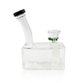 Mini Square Dab Rig with Showerhead Perc | Green Flower