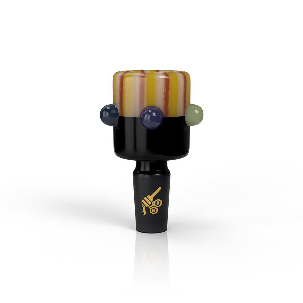 Orange-brown Candy Flame Head glass bong bowl, 14mm – Online Smoke and Vape