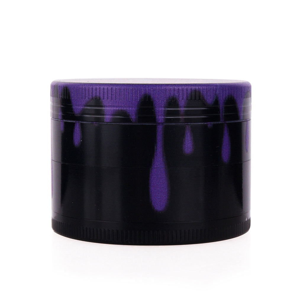 Purple color drip aluminum herb grinder, back view – Online Smoke and Vape