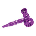 Purple ribbed aluminum smoking pipe and grinder combo – Online Smoke and Vape