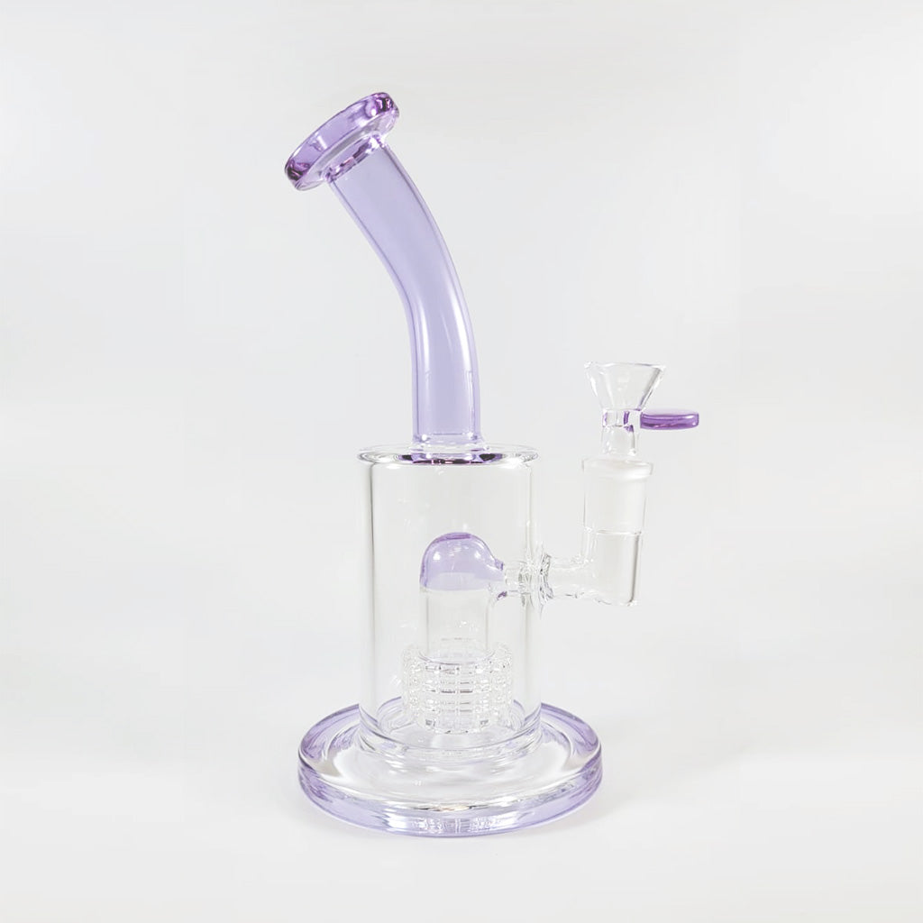Purple 8-inch triple-stack honeycomb perc dab rig, 14mm female – Online Smoke and Vape