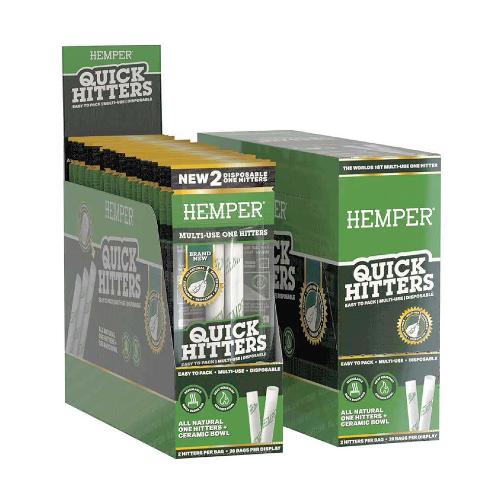 Hemper Quickhitter natural disposable chillum, close-up – Online Smoke and Vape