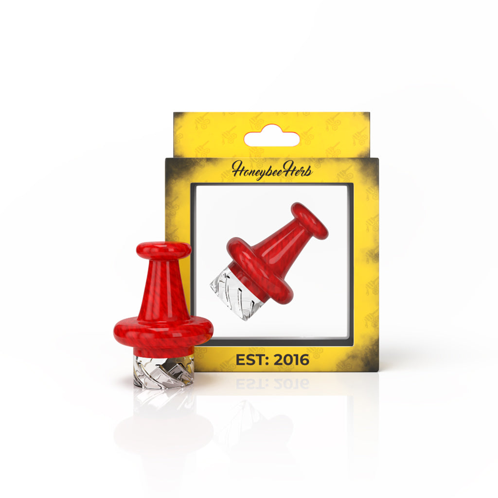 Red classic UFO vortex carb cap on quartz banger – Online Smoke and Vape