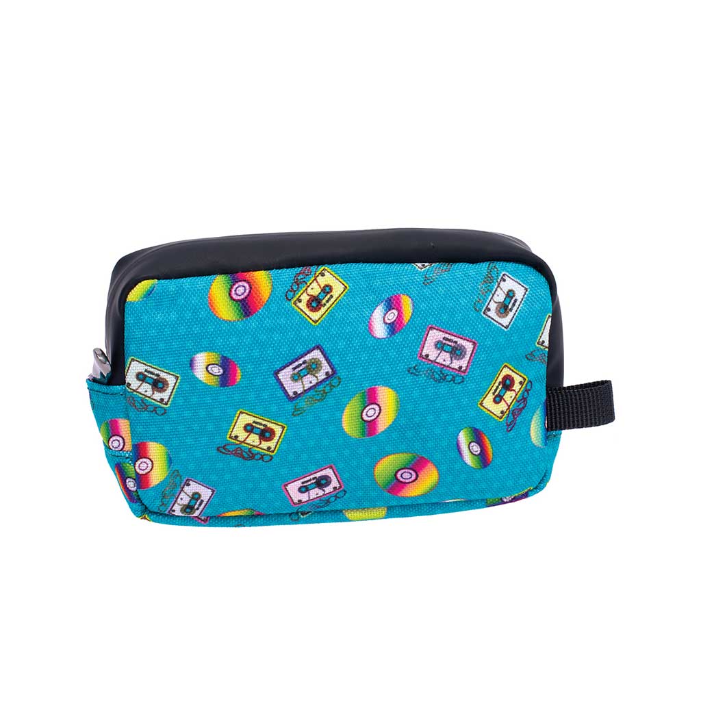 Retro CD-tape print smell-proof bag 5x3in, back view – Online Smoke and Vape