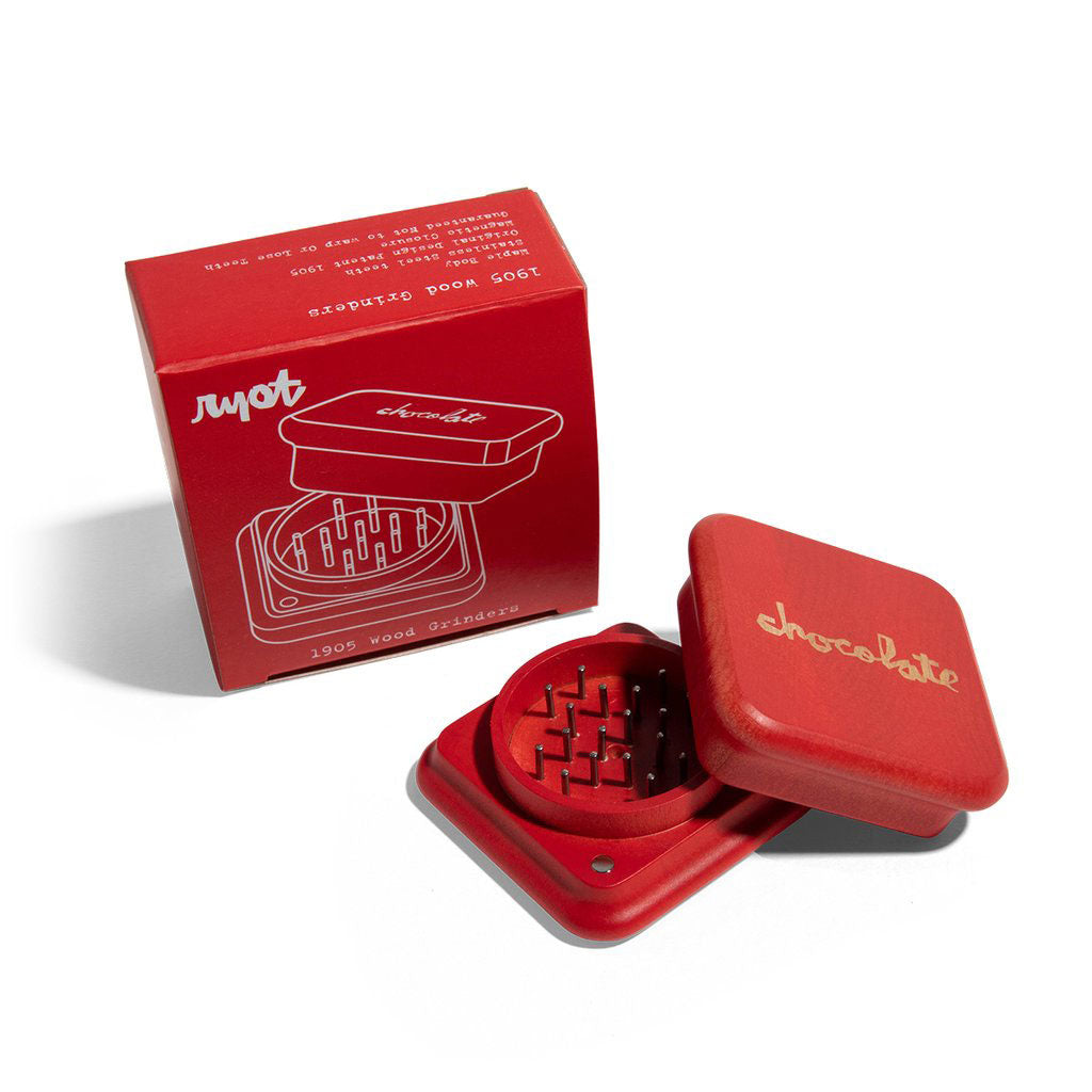 RYOT red maple 2-piece wood grinder – Online Smoke and Vape