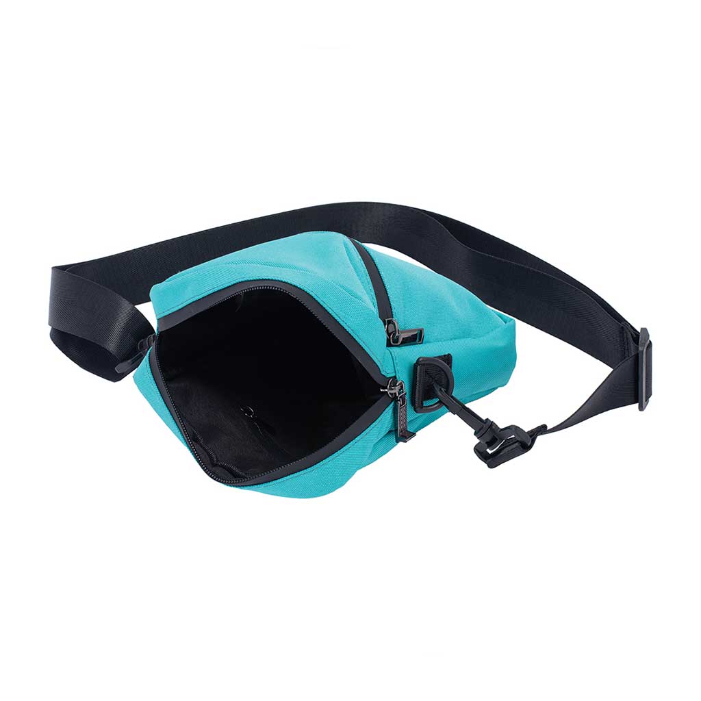 Turquoise smell-proof bag, open interior view – Online Smoke and Vape