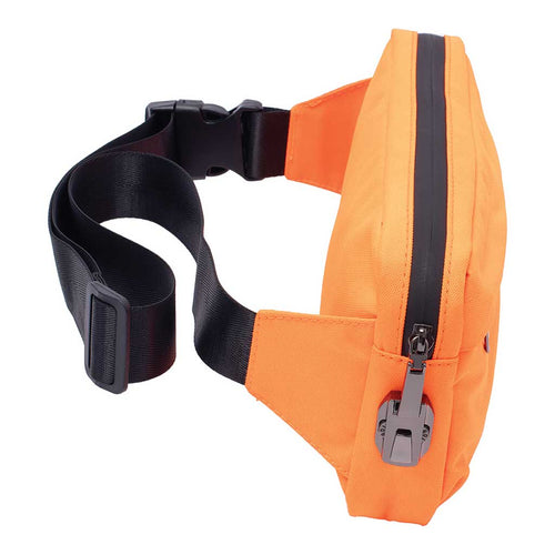 Neon orange smell-proof sling bag, side view – Online Smoke and Vape