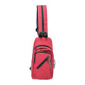Wine red smell-proof sling bag 12x6x2in, front view – Online Smoke and Vape