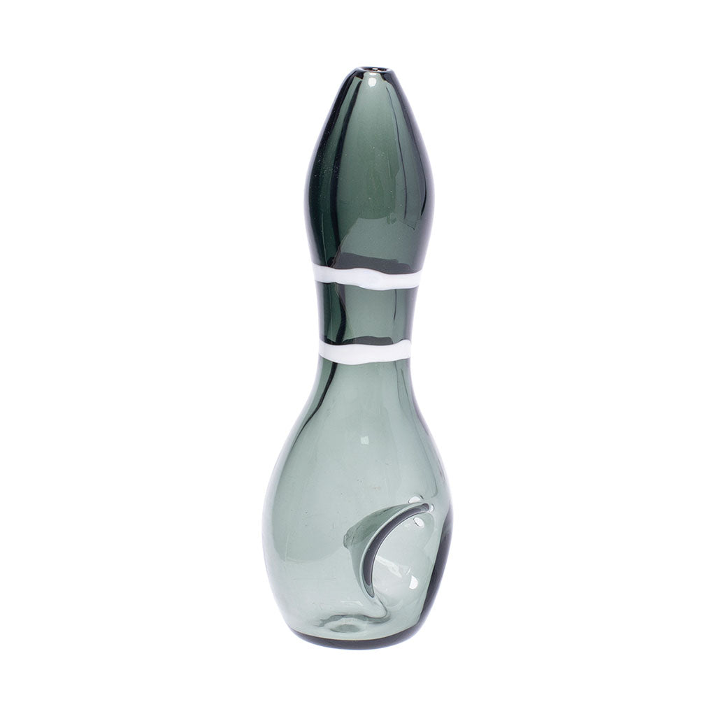 Smokey grey bowling pin glass hand pipe – Online Smoke and Vape