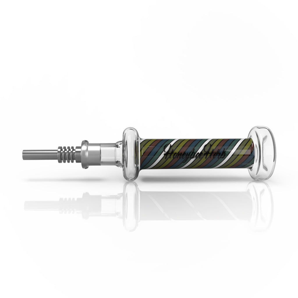 Black striped Candy nectar collector with keck clips – Online Smoke and Vape