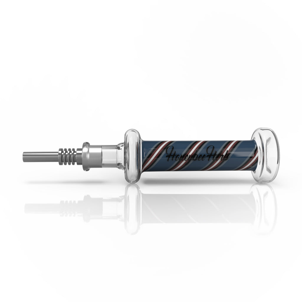 Blue and black striped Candy nectar collector with keck clips – Online Smoke and Vape