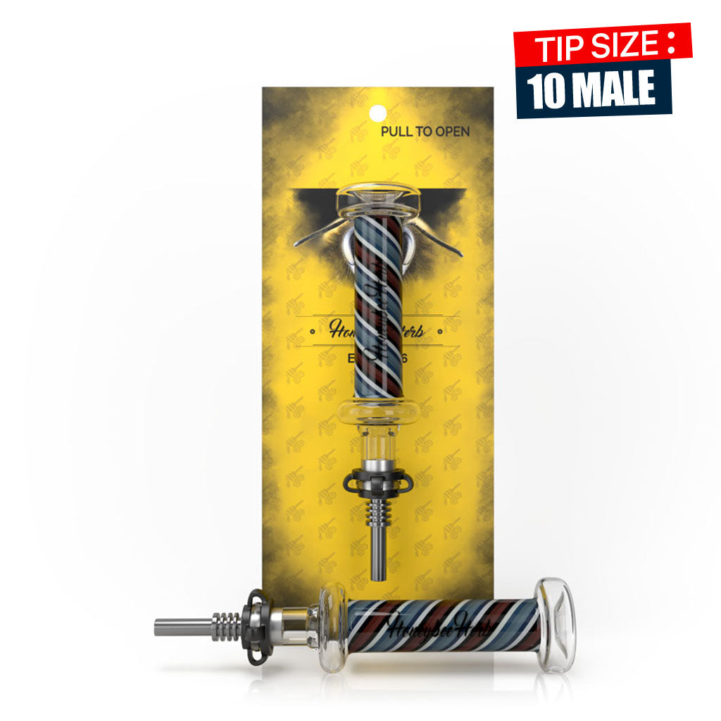 Blue and red striped Candy nectar collector with steel tip – Online Smoke and Vape