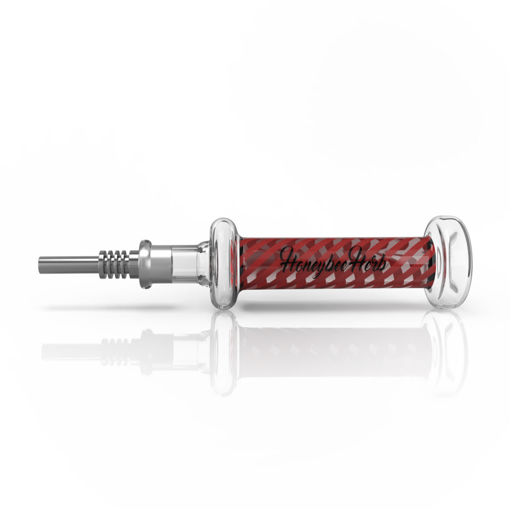 Red striped Candy nectar collector with keck clips – Online Smoke and Vape