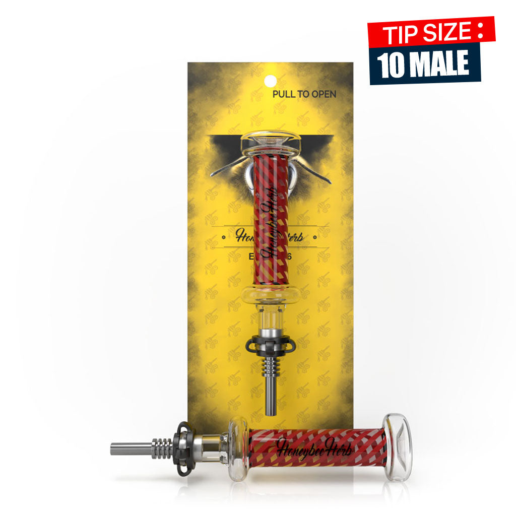 Red striped Candy nectar collector in packaging – Online Smoke and Vape