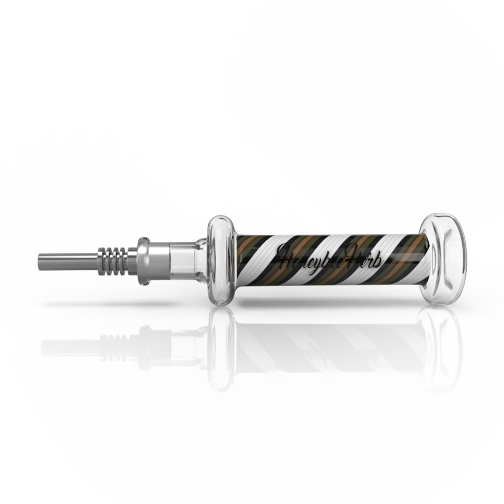 White and red striped Candy nectar collector with keck clips – Online Smoke and Vape