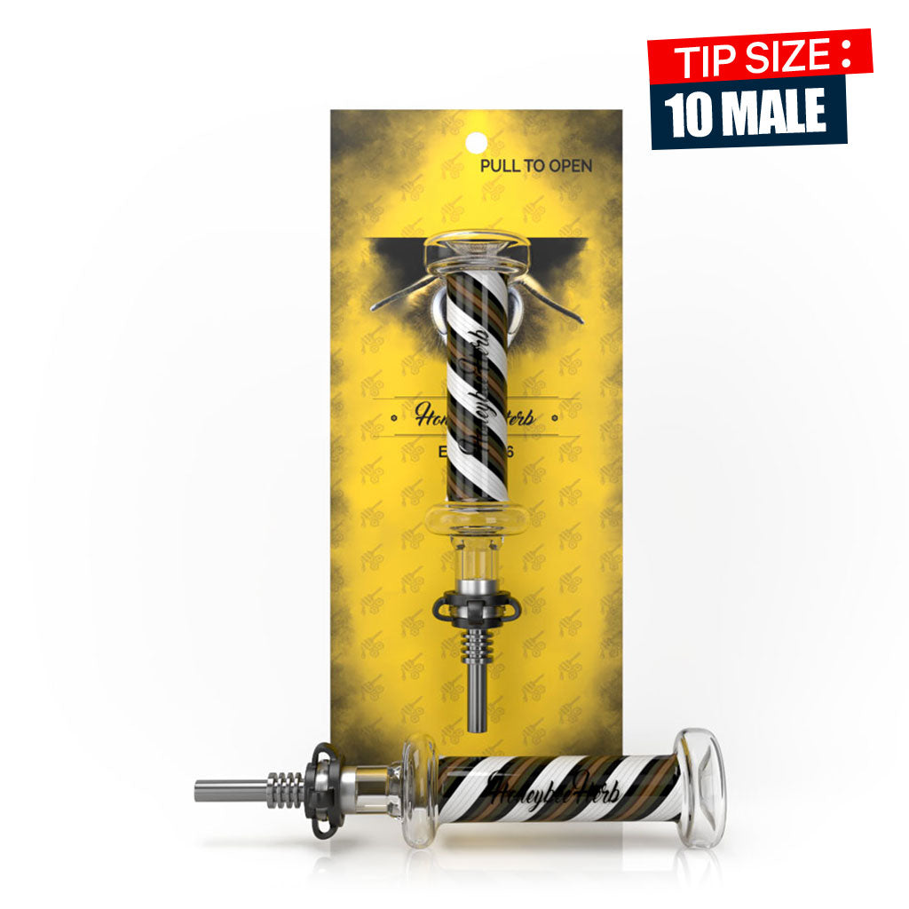White and red striped Candy nectar collector with steel tip – Online Smoke and Vape
