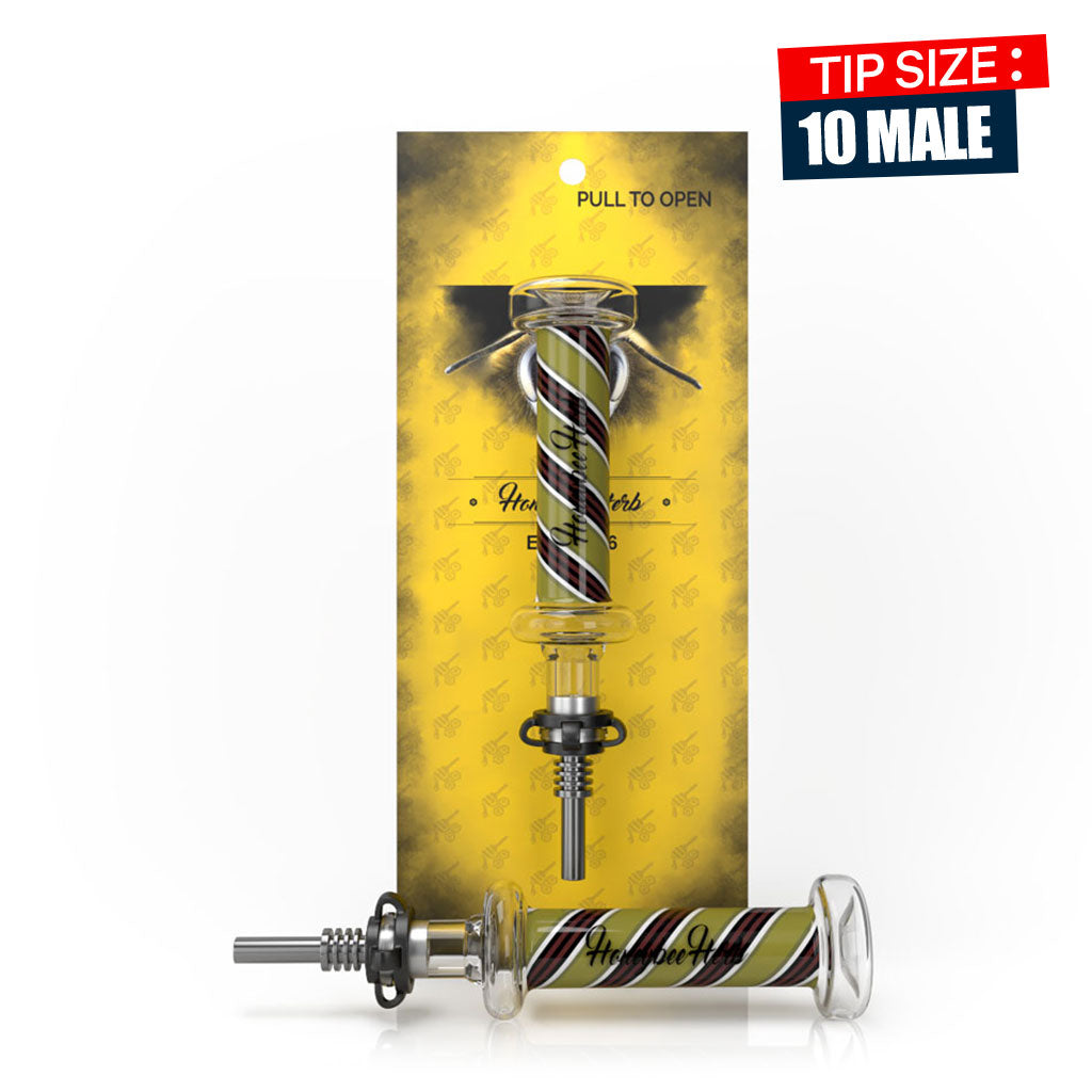 Yellow striped Candy nectar collector with steel tip – Online Smoke and Vape