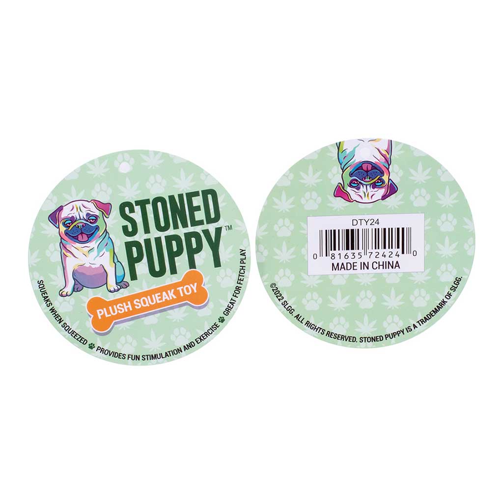 Stoned Puppy Best Buds plush dog toy tag and barcode – Online Smoke and Vape