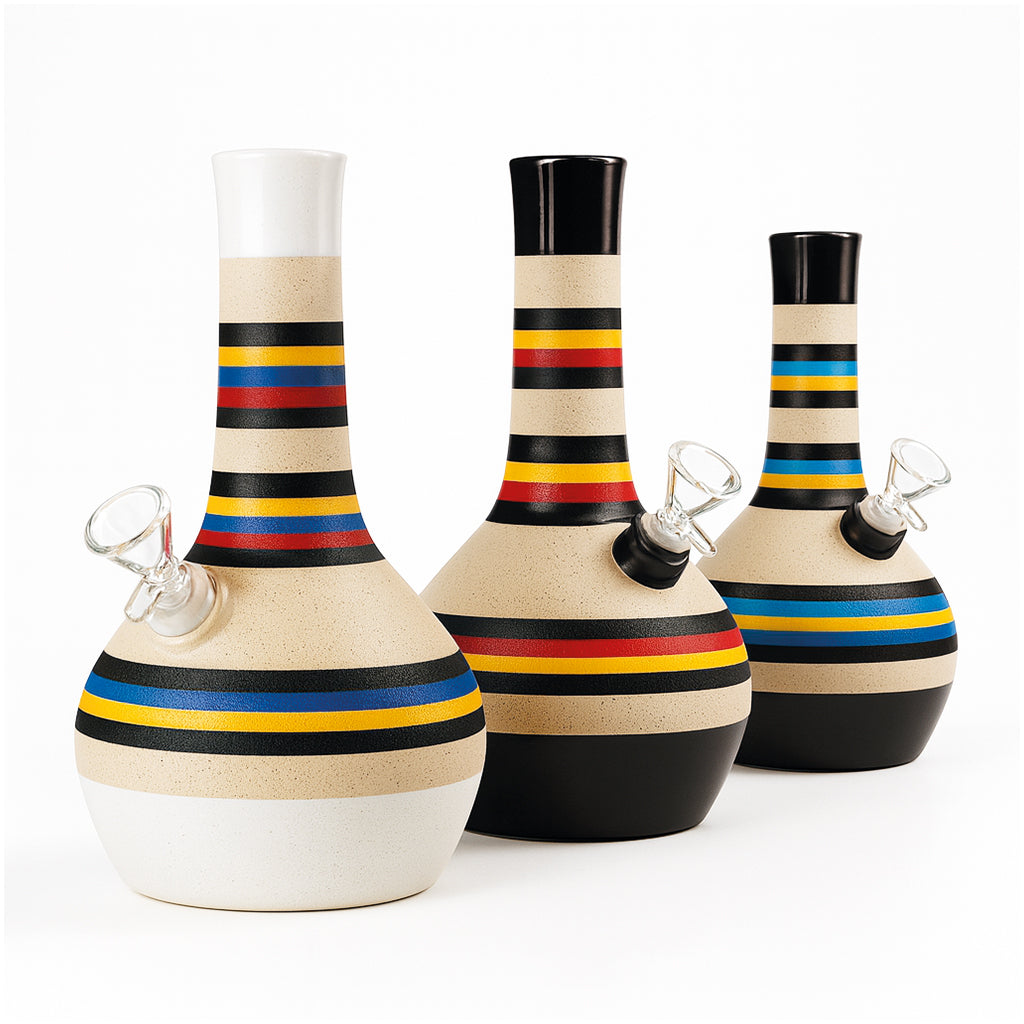 Bahamas striped ceramic bubble vase bong – Online Smoke and Vape