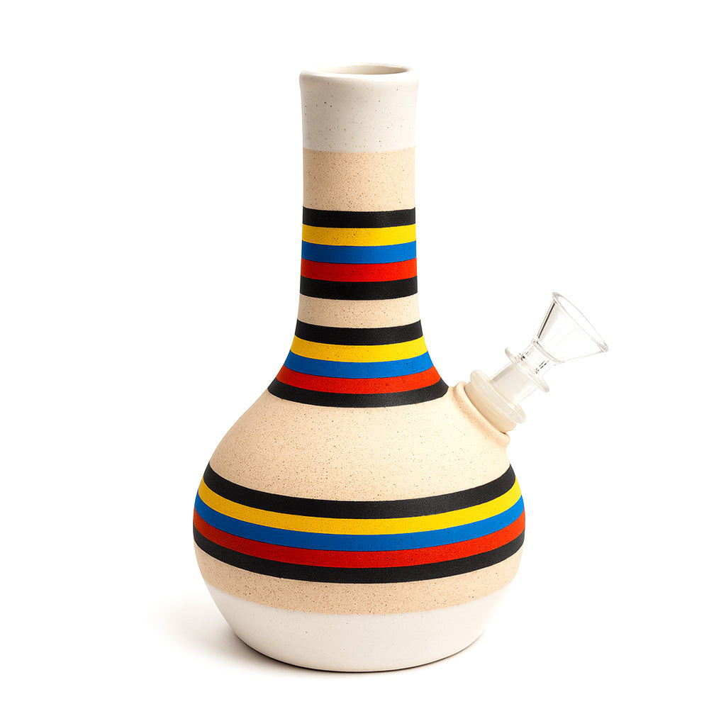 Vanuatu colorful striped ceramic bubble vase bong – Online Smoke and Vape