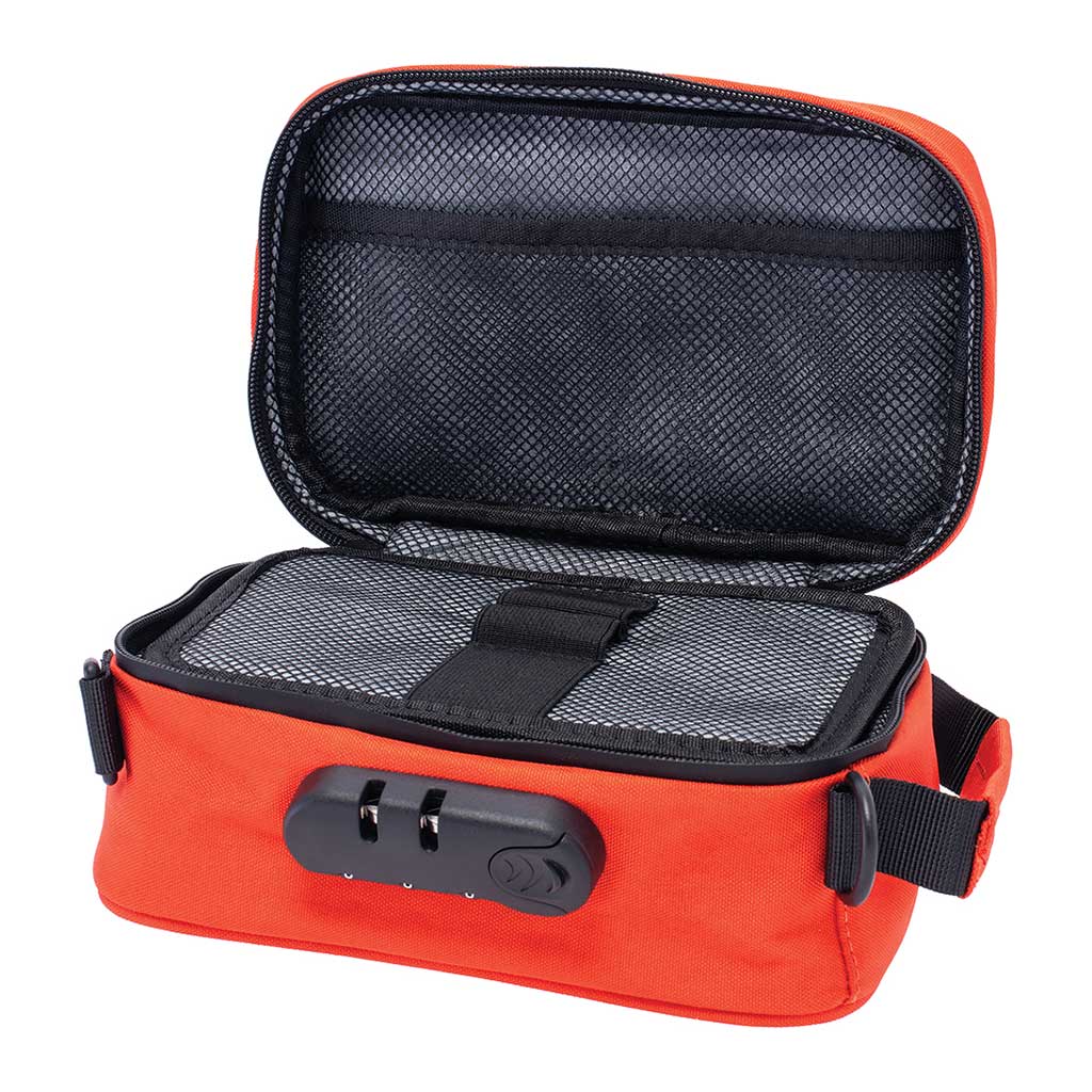 Tangerine Tango smell-proof bag, open top view – Online Smoke and Vape