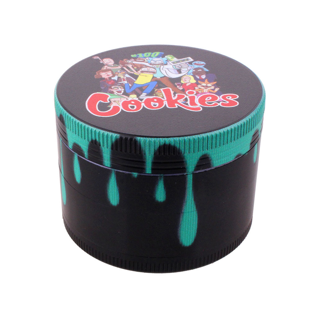 Teal color drip aluminum 4-piece herb grinder – Online Smoke and Vape